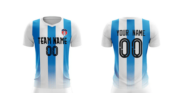 Custom White Blue Training Sport Soccer Tops Jersey | BuyFootballJersey