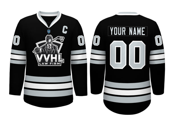 VVHL Custom Law Firm Black White Hockey Jersey | BuyFootballJersey