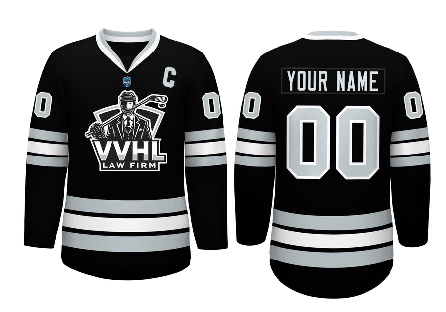 VVHL Custom Law Firm Black White Hockey Jersey | BuyFootballJersey