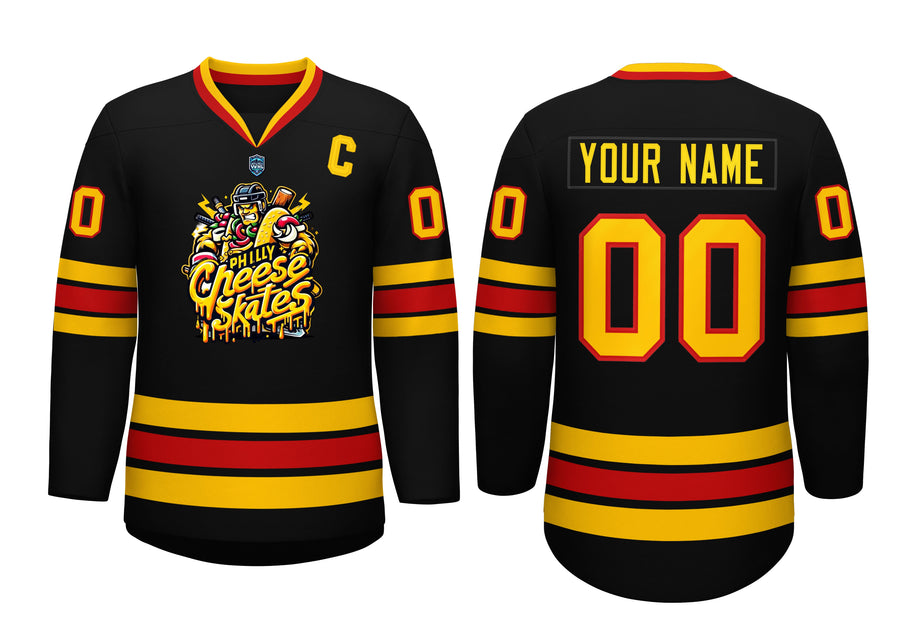 VVFL Custom Philly Cheeseskates Black White Hockey Jersey | BuyFootballJersey