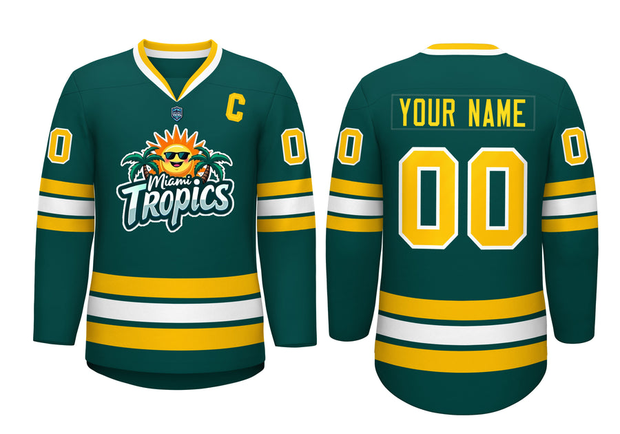 VVFL Custom Miami Tropics Green White Hockey Jersey | BuyFootballJersey