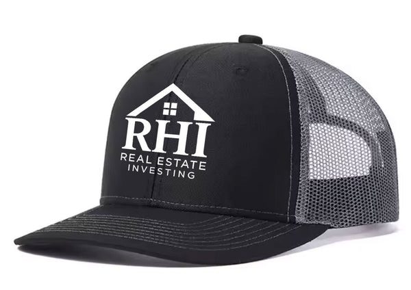Custom 3D Puff Embroidery Flat Embroidery Black Gray Trucker Hat | BuyFootballJersey