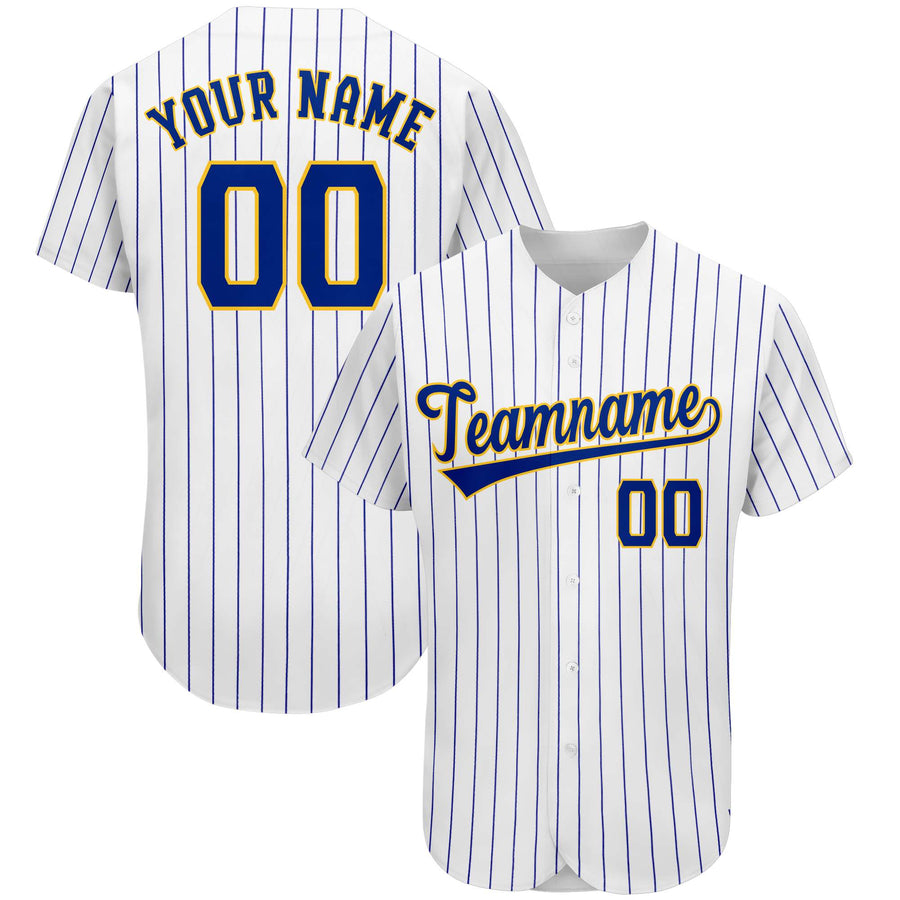 Custom Royal Team Classic Style Stripe Fashion Baseball Jersey | BuyFootballJersey