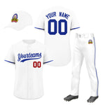 Custom White Royal Blue Classic Style Baseball Uniform Jersey/Pants/Hat Package For Team | BuyFootballJersey