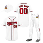 Custom White Red Classic Style Baseball Uniform Jersey/Pants/Hat Package For Team | BuyFootballJersey
