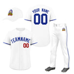Custom White Royal Blue Classic Style Baseball Uniform Jersey/Pants/Hat Package For Team | BuyFootballJersey