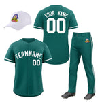 Custom Teal White Classic Style Baseball Uniform Jersey/Pants/Hat Package For Team | BuyFootballJersey