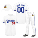 Custom White Royal Blue Classic Style Baseball Uniform Jersey/Pants/Hat Package For Team | BuyFootballJersey
