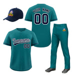 Custom Teal Navy Classic Style Baseball Uniform Jersey/Pants/Hat Package For Team | BuyFootballJersey