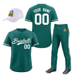 Custom Teal White Classic Style Baseball Uniform Jersey/Pants/Hat Package For Team | BuyFootballJersey