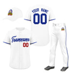 Custom White Royal Blue Classic Style Baseball Uniform Jersey/Pants/Hat Package For Team | BuyFootballJersey