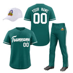 Custom Teal White Classic Style Baseball Uniform Jersey/Pants/Hat Package For Team | BuyFootballJersey