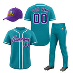 Custom Teal Navy Classic Style Baseball Uniform Jersey/Pants/Hat Package For Team | BuyFootballJersey