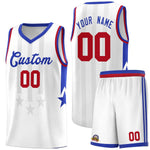 Custom White Royal and Red Gradient Star Graffiti Pattern Sports Uniform Basketball Jersey | BuyFootballJersey