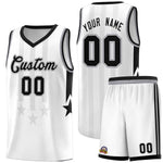 Custom White Black and Gray Gradient Star Graffiti Pattern Sports Uniform Basketball Jersey | BuyFootballJersey