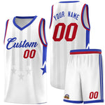Custom White Royal and Red Gradient Star Graffiti Pattern Sports Uniform Basketball Jersey | BuyFootballJersey