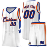 Custom White Royal and Orange Gradient Star Graffiti Pattern Sports Uniform Basketball Jersey | BuyFootballJersey