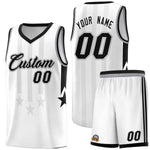 Custom White Black and Gray Gradient Star Graffiti Pattern Sports Uniform Basketball Jersey | BuyFootballJersey