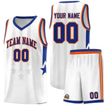 Custom White Royal and Orange Gradient Star Graffiti Pattern Sports Uniform Basketball Jersey | BuyFootballJersey