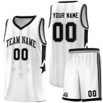 Custom White Black and Gray Gradient Star Graffiti Pattern Sports Uniform Basketball Jersey | BuyFootballJersey