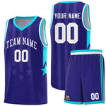 Custom Royal Sky Blue and White Gradient Star Graffiti Pattern Sports Uniform Basketball Jersey | BuyFootballJersey