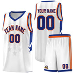 Custom White Royal and Orange Gradient Star Graffiti Pattern Sports Uniform Basketball Jersey | BuyFootballJersey