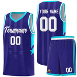 Custom Royal Sky Blue and White Gradient Star Graffiti Pattern Sports Uniform Basketball Jersey | BuyFootballJersey
