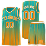 Custom Aqua Orange Gradient Fashion Sets Sports Stripe Uniform Basketball Jersey | BuyFootballJersey