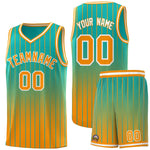 Custom Aqua Orange Gradient Fashion Sets Sports Stripe Uniform Basketball Jersey | BuyFootballJersey