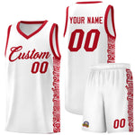 Custom White Red Personalized Indians Pattern Sets Sports Uniform Basketball Jersey | BuyFootballJersey