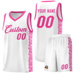 Custom White Pink Personalized Indians Pattern Sets Sports Uniform Basketball Jersey | BuyFootballJersey