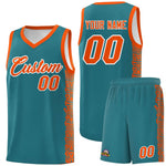 Custom Aqua Orange Personalized Indians Pattern Sets Sports Uniform Basketball Jersey | BuyFootballJersey