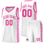 Custom White Pink Personalized Indians Pattern Sets Sports Uniform Basketball Jersey | BuyFootballJersey