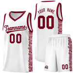Custom White Crimson Personalized Indians Pattern Sets Sports Uniform Basketball Jersey | BuyFootballJersey