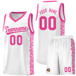 Custom White Pink Personalized Indians Pattern Sets Sports Uniform Basketball Jersey | BuyFootballJersey