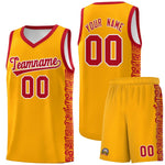 Custom Yellow Red Personalized Indians Pattern Sets Sports Uniform Basketball Jersey | BuyFootballJersey
