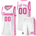Custom White Pink Personalized Indians Pattern Sets Sports Uniform Basketball Jersey | BuyFootballJersey