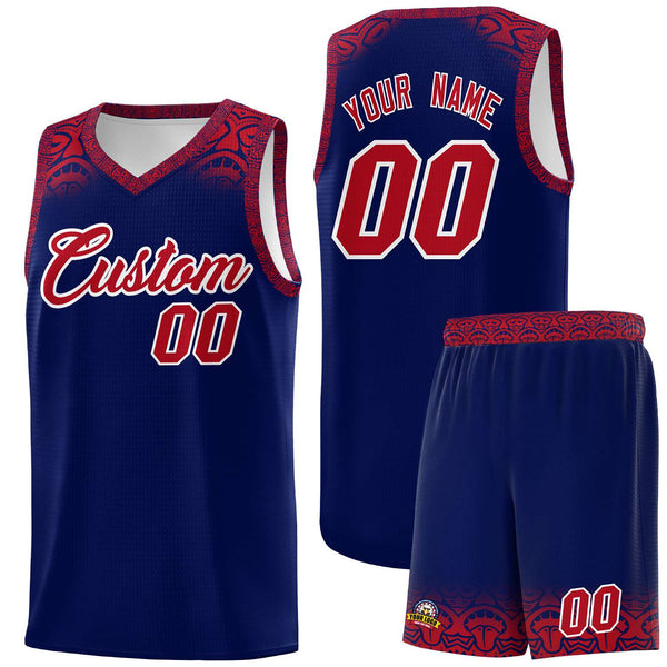Custom Royal Red Personalized Indians Print Sets Sports Uniform Basketball Jersey | BuyFootballJersey