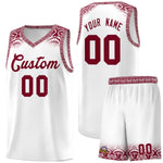 Custom White Crimson Personalized Indians Print Sets Sports Uniform Basketball Jersey | BuyFootballJersey