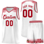 Custom White Red Personalized Indians Print Sets Sports Uniform Basketball Jersey | BuyFootballJersey