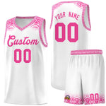 Custom White Pink Personalized Indians Print Sets Sports Uniform Basketball Jersey | BuyFootballJersey