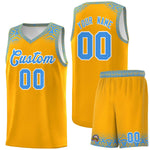 Custom Yellow Powder Blue Personalized Indians Print Sets Sports Uniform Basketball Jersey | BuyFootballJersey