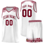 Custom White Crimson Personalized Indians Print Sets Sports Uniform Basketball Jersey | BuyFootballJersey