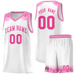 Custom White Pink Personalized Indians Print Sets Sports Uniform Basketball Jersey | BuyFootballJersey