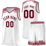 Custom White Crimson Personalized Indians Print Sets Sports Uniform Basketball Jersey | BuyFootballJersey