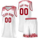 Custom White Red Personalized Indians Print Sets Sports Uniform Basketball Jersey | BuyFootballJersey