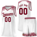 Custom White Crimson Personalized Indians Print Sets Sports Uniform Basketball Jersey | BuyFootballJersey