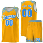 Custom Yellow Powder Blue Personalized Indians Print Sets Sports Uniform Basketball Jersey | BuyFootballJersey