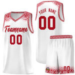 Custom White Red Personalized Indians Print Sets Sports Uniform Basketball Jersey | BuyFootballJersey