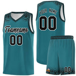 Custom Aqua Black Personalized Indians Print Sets Sports Uniform Basketball Jersey | BuyFootballJersey